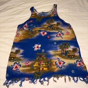 Island Vibes Blue Floral Swim Coverup